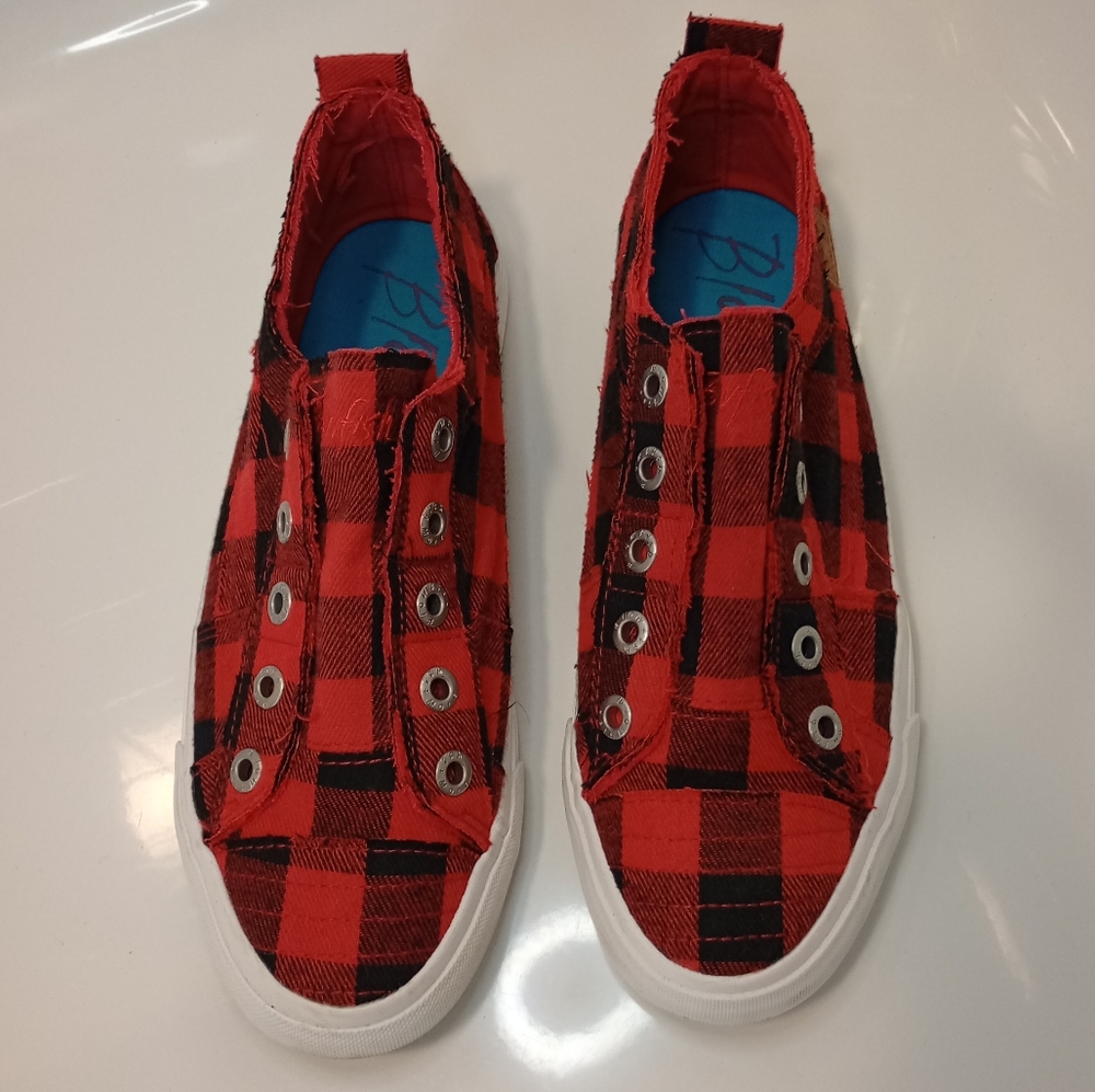 Blowfish Malibu Women's Size 9 Slip On Sneakers Plaid Black & Red Lacel… - Picture 4 of 10